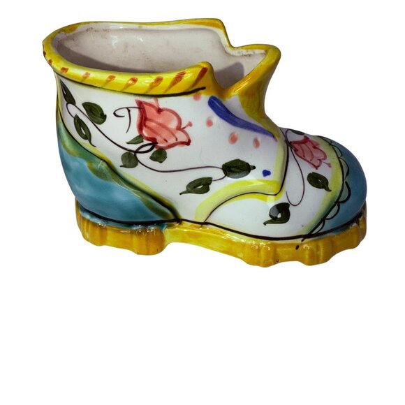 Vintage Ceramic Shoe Planter Lot Japan—Rooster Cottage, Mouse Boot, Train Boot - Picture 14 of 16